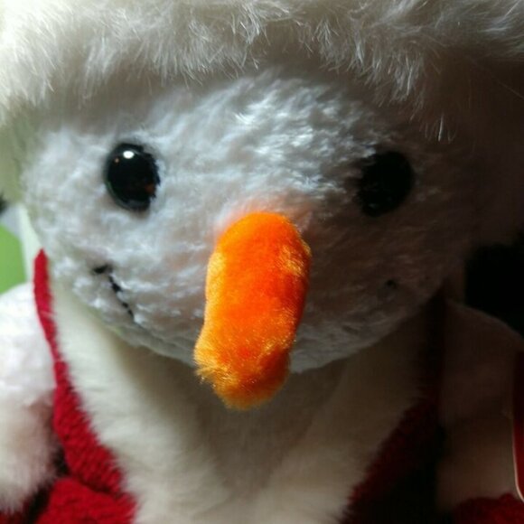 Vtg. Rare CommonWealth Kmart Co White Snowman Fur Green Hat Red Vest 199… - Picture 7 of 16